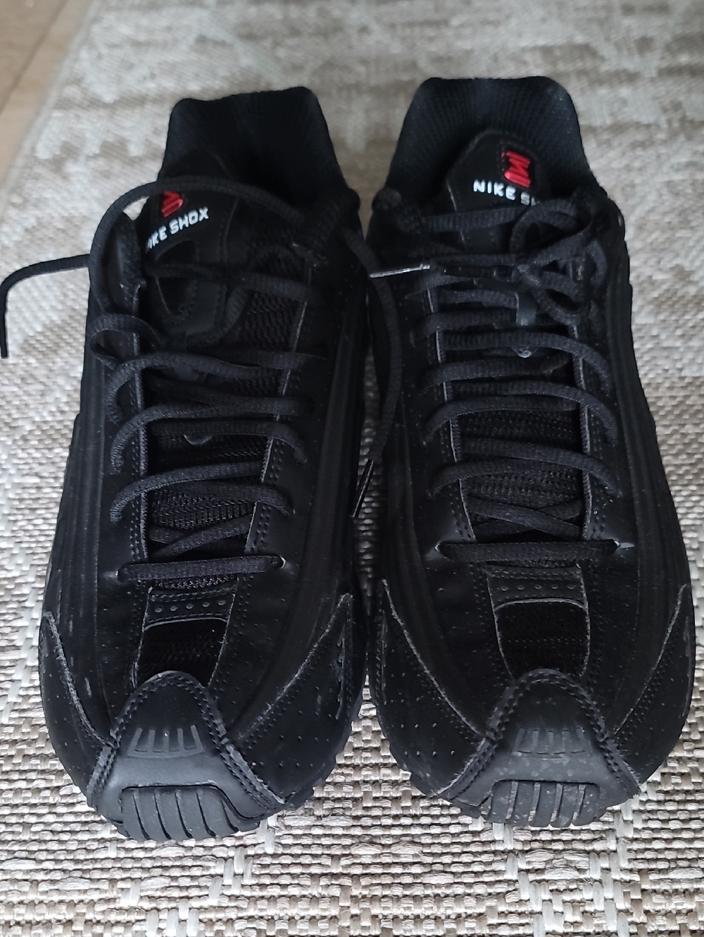 Nike Men’s Shox Black Sneakers with Red Logo